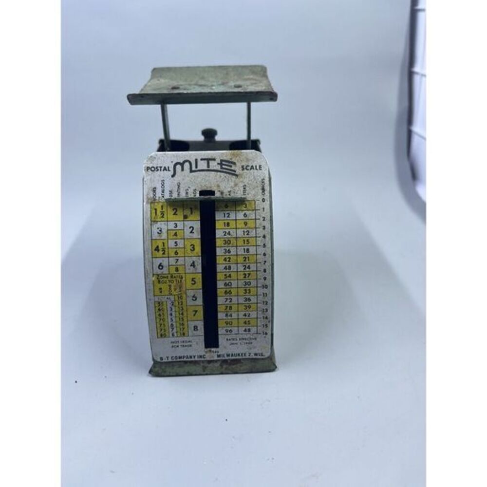 Antique 1949 MITE postal scale by‎ B-T  Co. Milwaukee Wis.